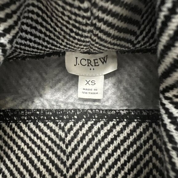 J. Crew Long-Sleeve Funnelneck Pullover 'Huge Herringbone Ivory' Black Size XS - Picture 5 of 5